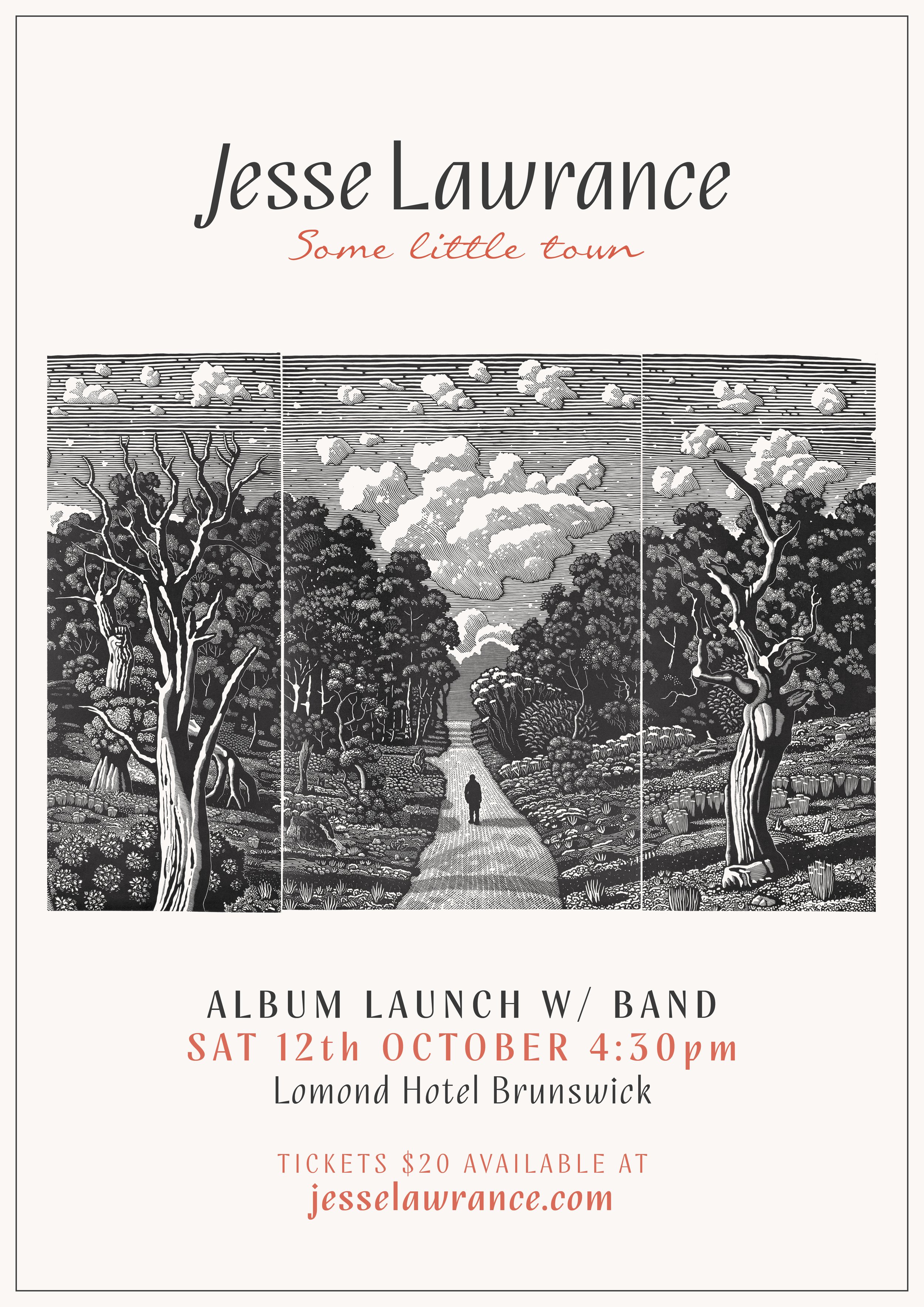 Poster — ALBUM LAUNCH w/band @ Lomond Hotel, Brunswick